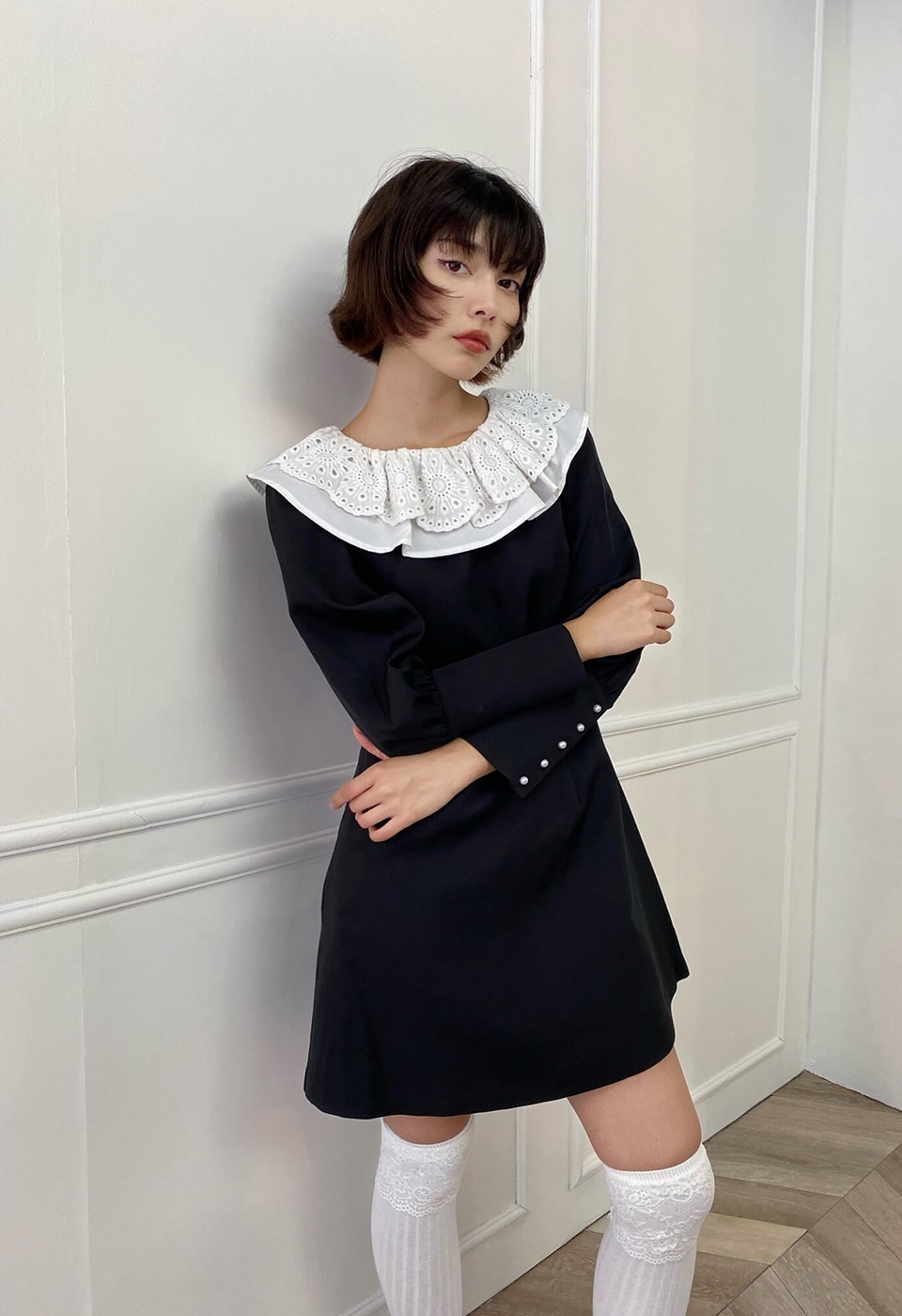 lissi frilled color dress
