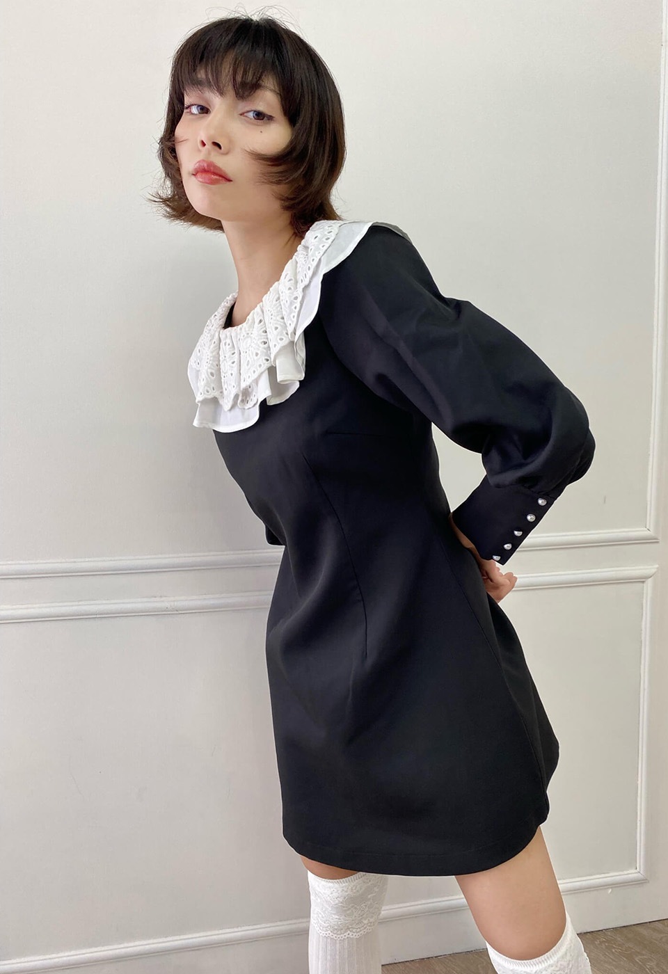 lissi frilled color dress