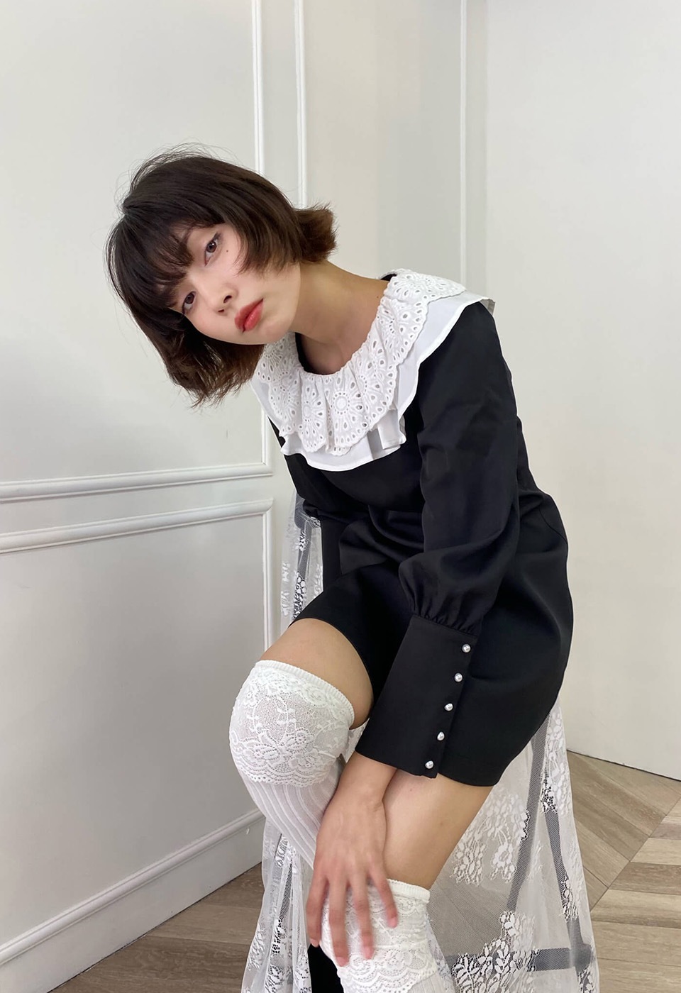 lissi frilled color dress