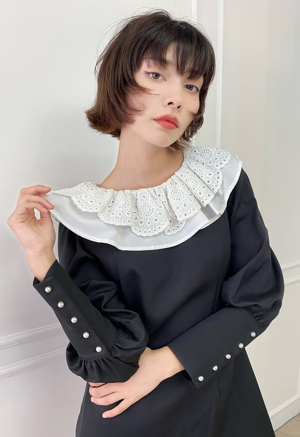 lissi frilled color dress