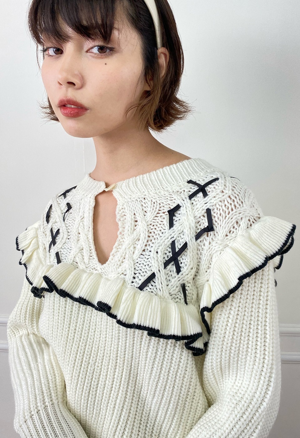 【予約販売】side ribbon corduroy skirt