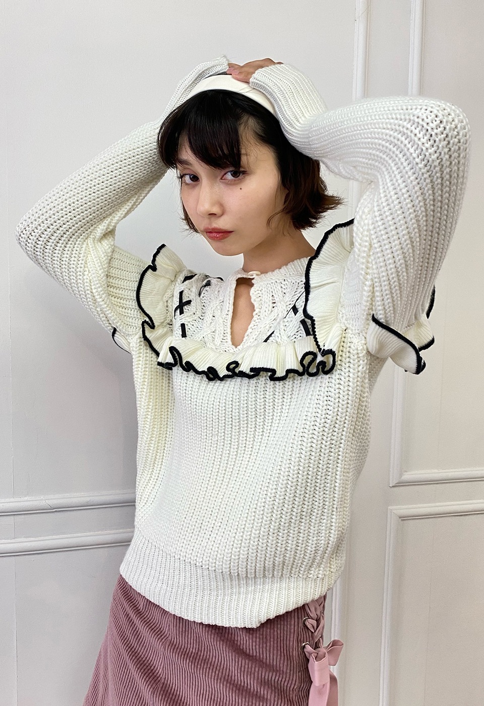 【予約販売】side ribbon corduroy skirt