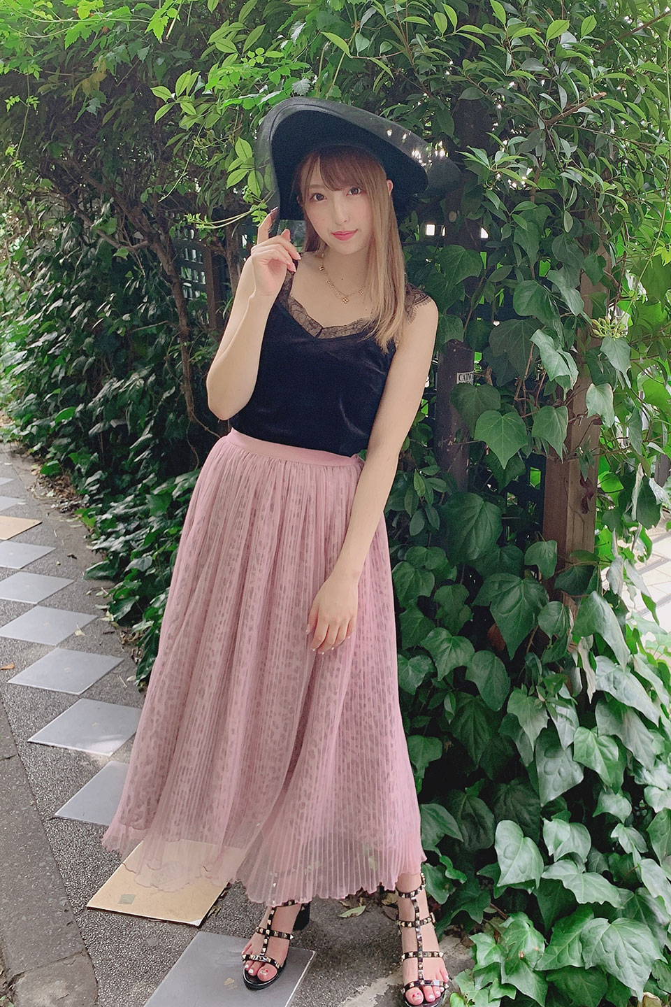 レースベロアキャミソール