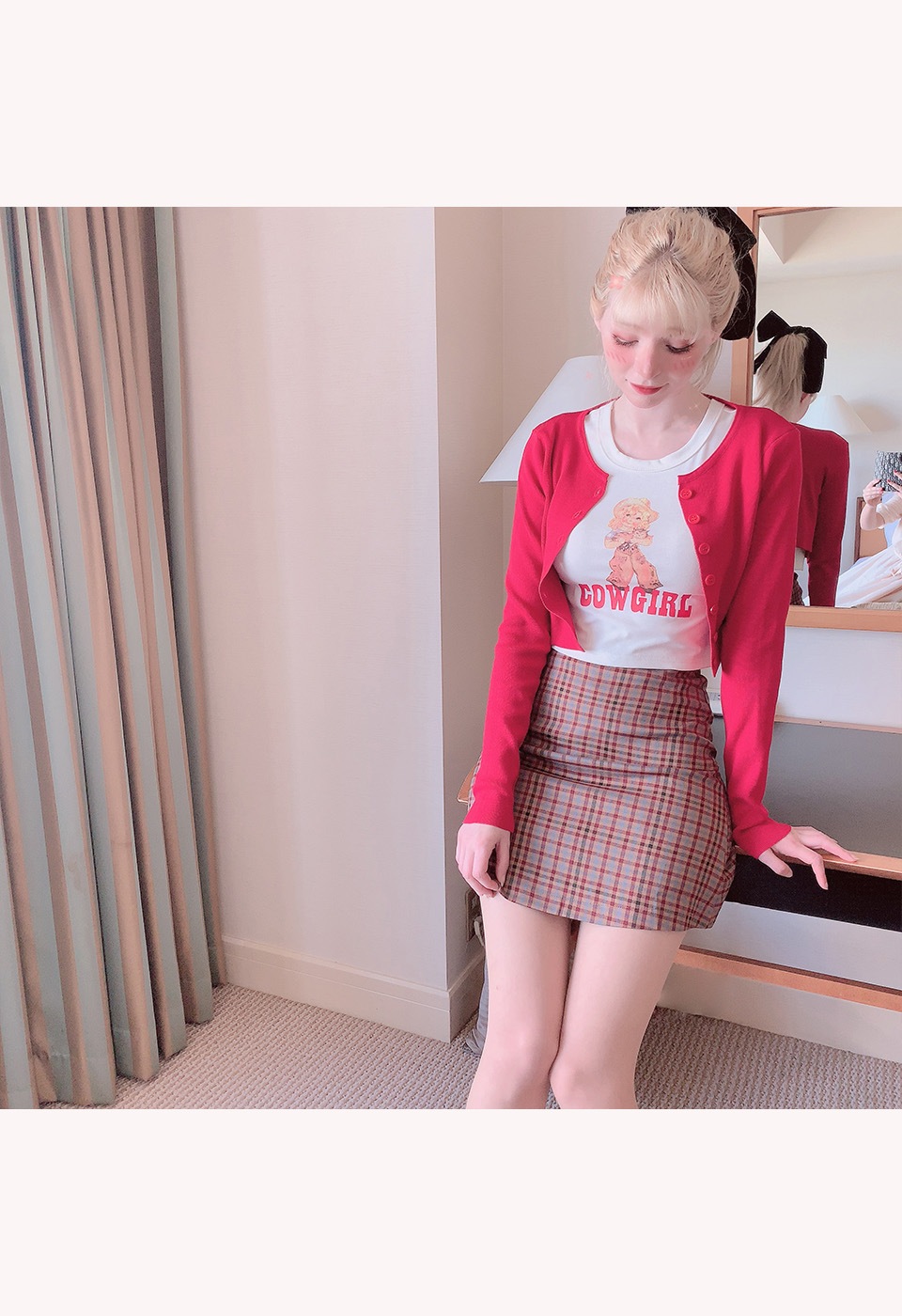 ショート丈プリントTシャツ