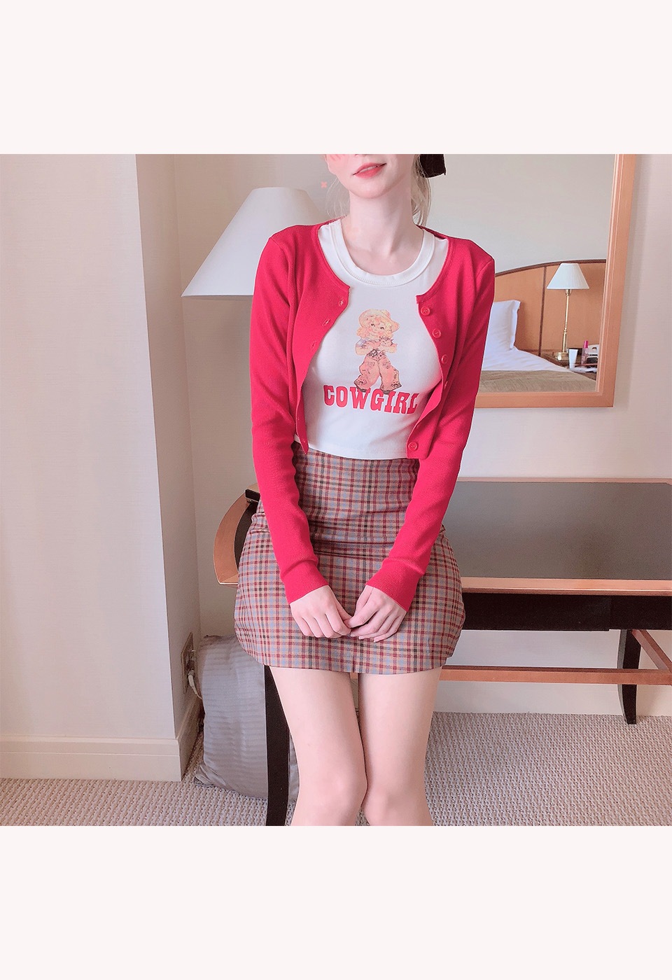 ショート丈プリントTシャツ