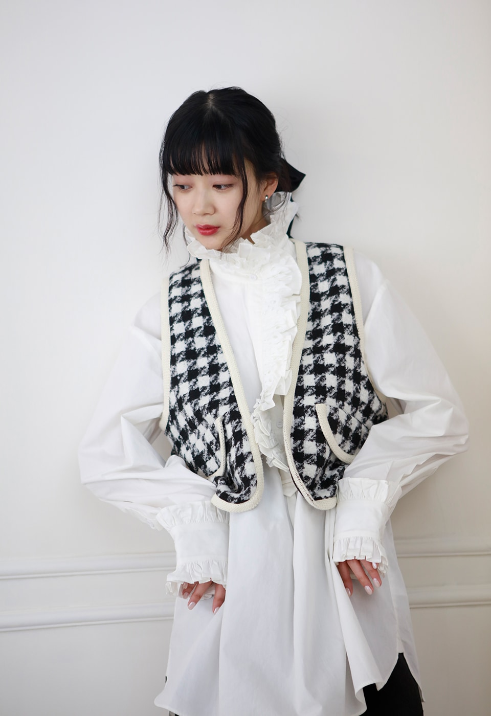 【予約販売】レースキャバリアシャツブラウス