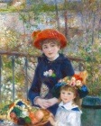 ルノワール　テラスの姉妹(二人の姉妹)　ジクレーキャンバス複製画　Ｆ３号