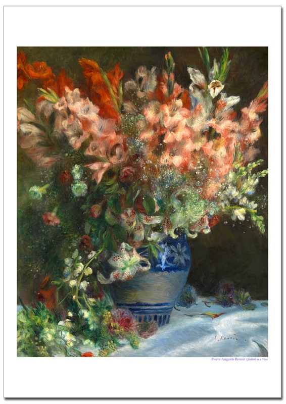 ルノワール 花瓶の花 ジクレー版画 静物 額装品 （ルノワール 005 