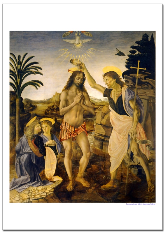 ダヴィンチとヴェロッキオ イエスの洗礼 ジクレーポスター販売