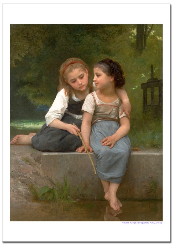 ウィリアム・アドルフ・ブグロー 蛙釣り ジクレーポスター