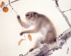 橋本関雪　猿　ジクレーキャンバス複製画　Ｆ３号