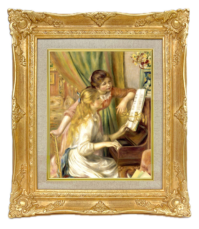 【特価品‼︎】ルノワール　ピアノを弾く二人の少女　ジクレーキャンバス複製画 ルノワール ピアノを弾く二人の少女 ジクレーキャンバス複製画 額装品