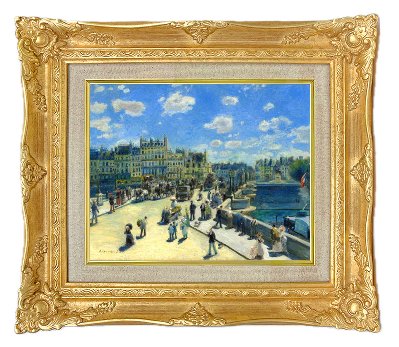 ルノワール パリのポンヌフ ジクレーキャンバス複製画 額装品