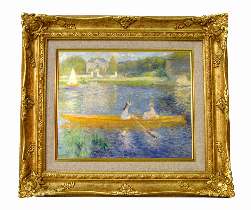 ルノワール スキフ ジクレーキャンバス複製画 額装品
