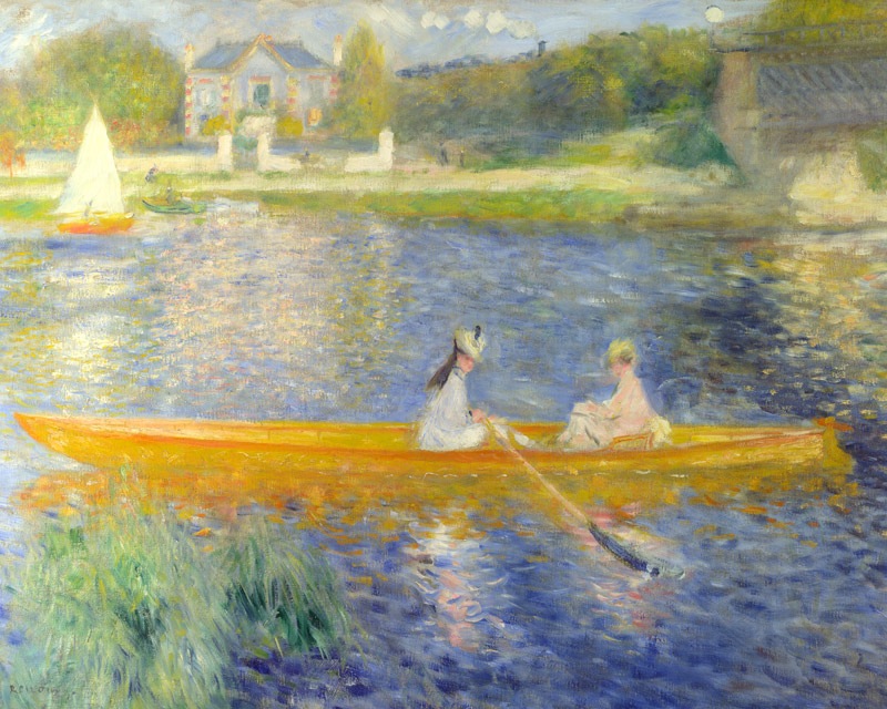 ルノワール スキフ ジクレーキャンバス複製画 額装品