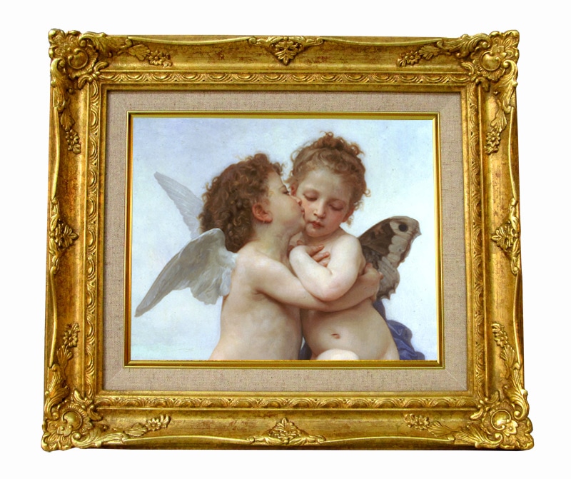 ブクロー ファーストキス ジクレーキャンバス複製画 額装品