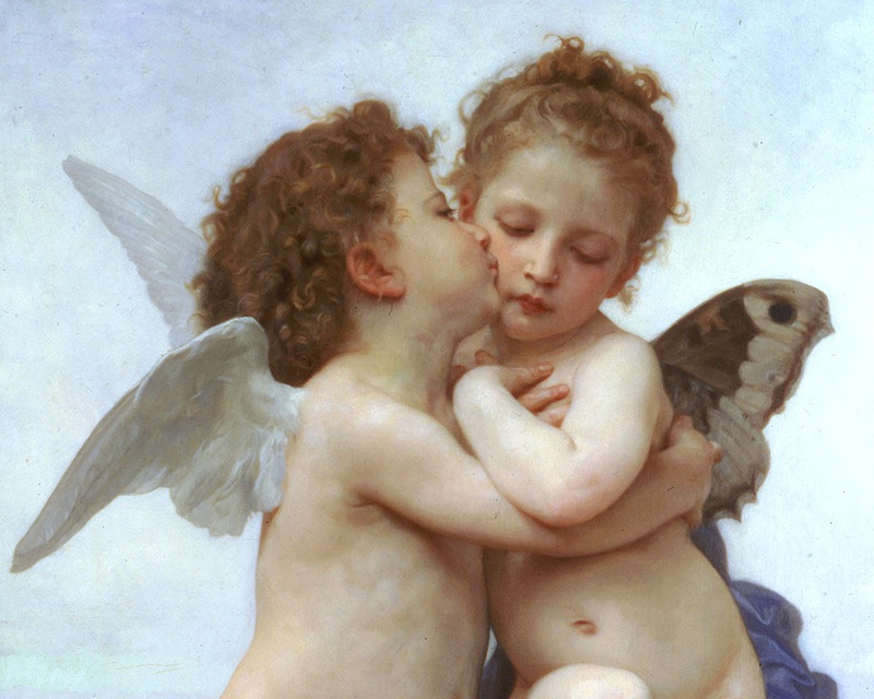キャンバス プリントアート ブーグロー ファーストキス 絵画 額付 インテリア ブクロー ファーストキス ジクレーキャンバス複製画 額装品