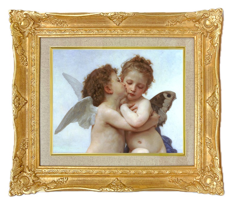 ブクロー ファーストキス ジクレーキャンバス複製画 額装品