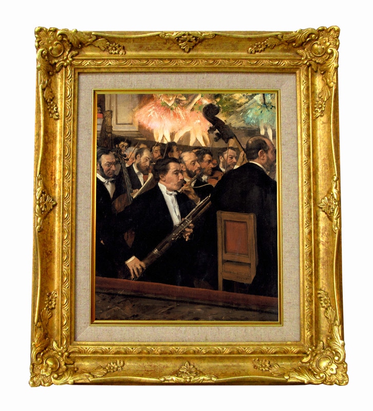 ドガ オペラ座のオーケストラ ジクレーキャンバス複製画 額装品