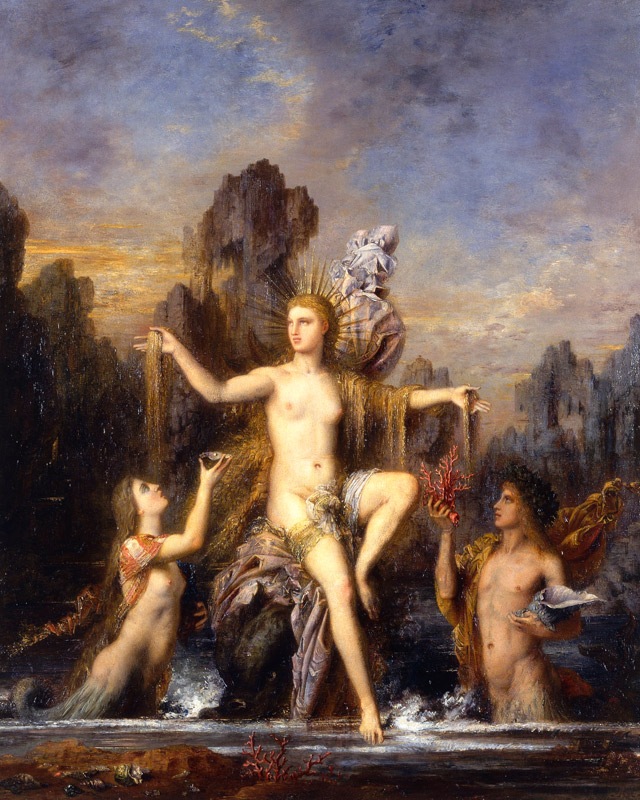 モロー 海からあがるヴィーナス ジクレーキャンバス複製画 額装