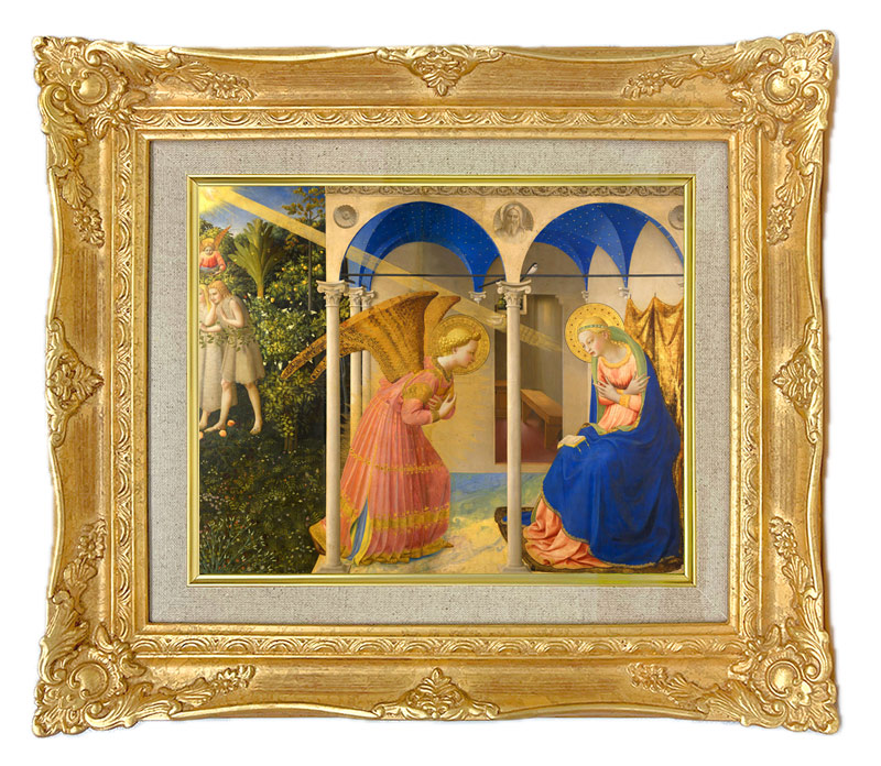 フラアンジェリコ 受胎告知 ジクレーキャンバス複製画 額装品