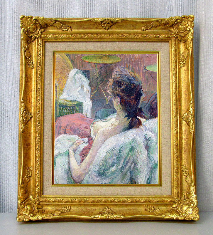絵画 複製画ジクレー ロートレック 休憩しているモデル ジクレーキャンバス複製画額装品