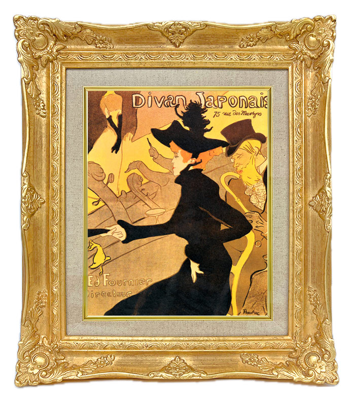 ロートレック Divan Japonais ジクレーキャンバス複製画額装品