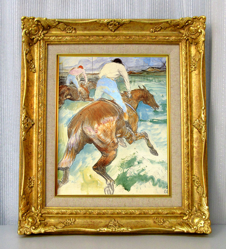 ロートレック 競馬騎手2 ジクレーキャンバス複製画額装品