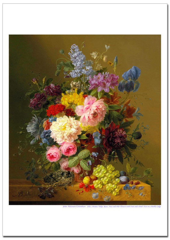 Bloemers 花と果物と鳥の巣 ジクレーポスター