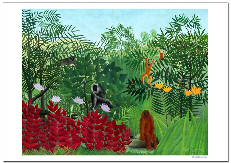 ルソー、熱帯の森、版上サイン、新品額・額装付き、希少 ルソー、熱帯の森、版上サイン、新品額・額装付き、希少