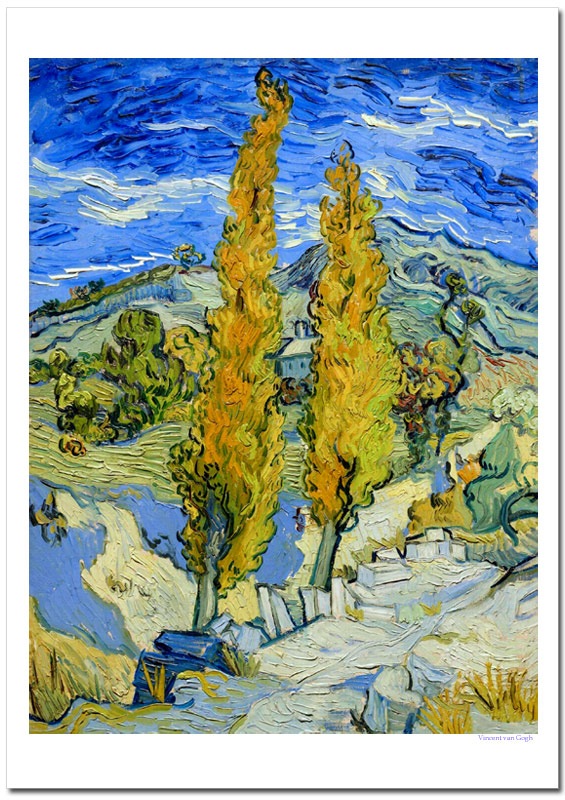 ゴッホ絵画 2点 糸杉と星の見える道 ゴッホ Vincent Van Gogh