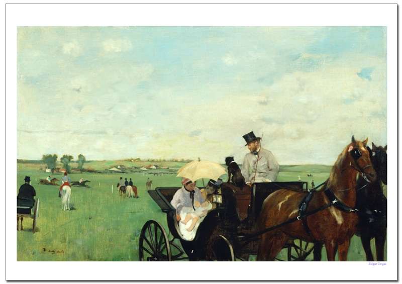 競馬場 1台の馬車とアマチュア騎手たち エドガー・ドガ 額付き 絵画 - メルカリ