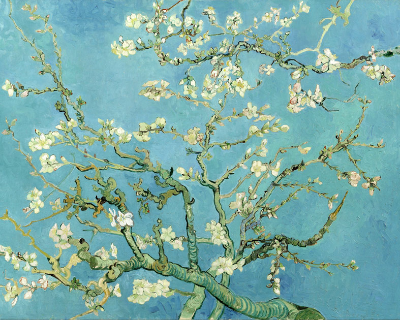 絵画 花絵 コーティング加工 G170 ゴッホ 花咲くアーモンドの枝 ジクレー複製画