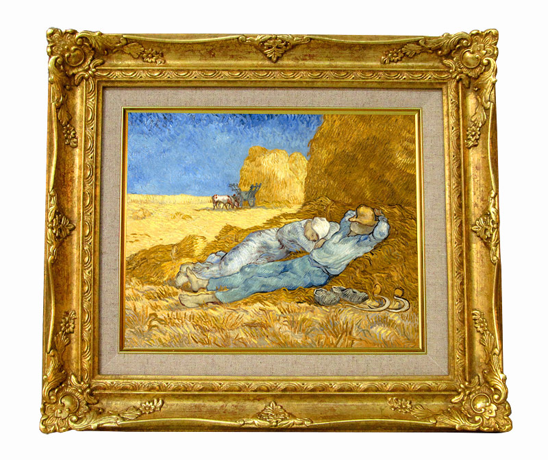 ゴッホ 仕事の間の休息（ミレーを模して） ジクレーキャンバス