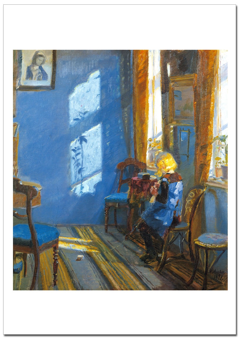 アンナアンカー 青い部屋に射し込む日光 ジクレーポスター