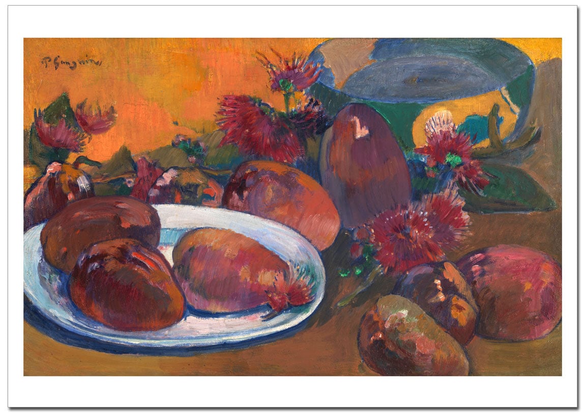 ポール・ゴーギャン【林檎,梨,陶器も水差しのある静物】、希少な画集画 リンゴ、梨、水差しのある静物