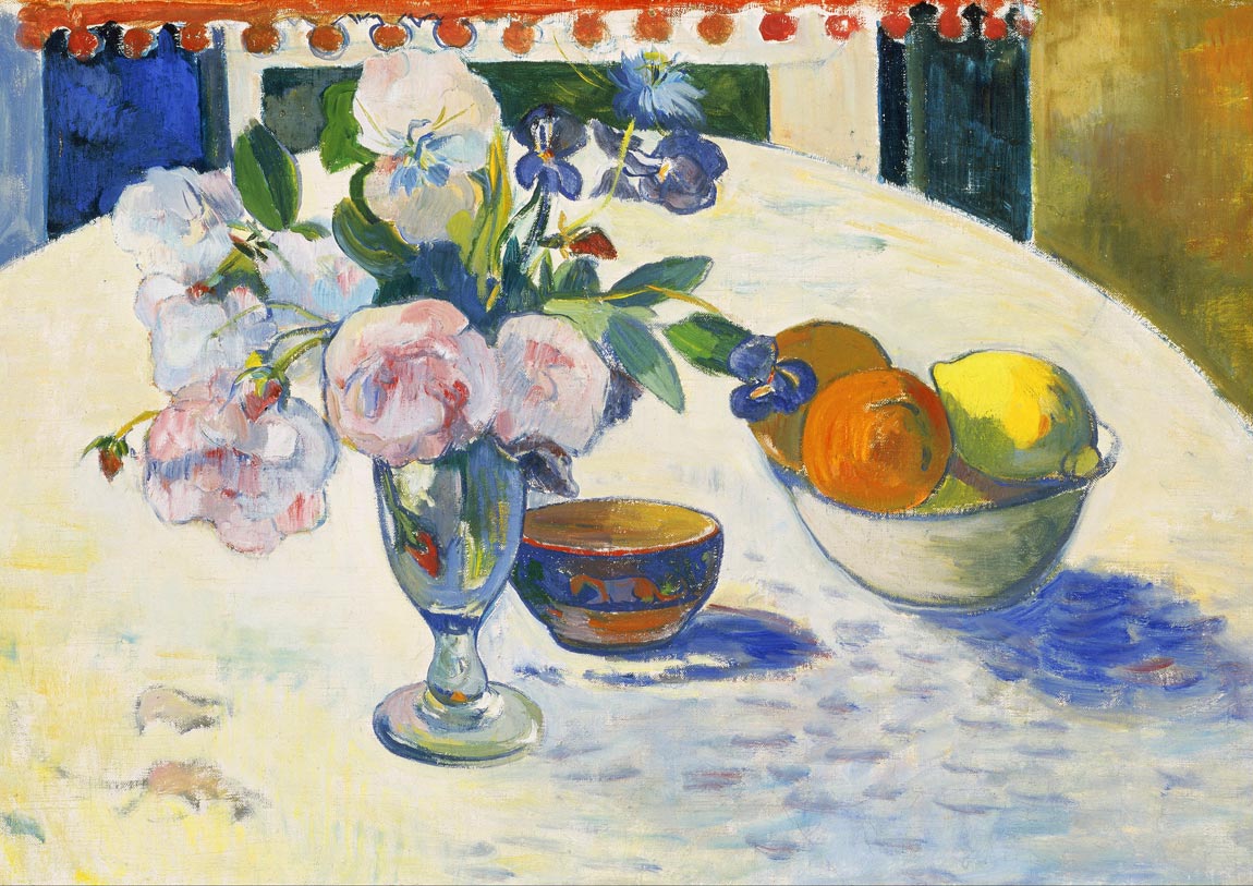 ゴーギャン Flowers and a Bowl of Fruit on a Table ジークレー