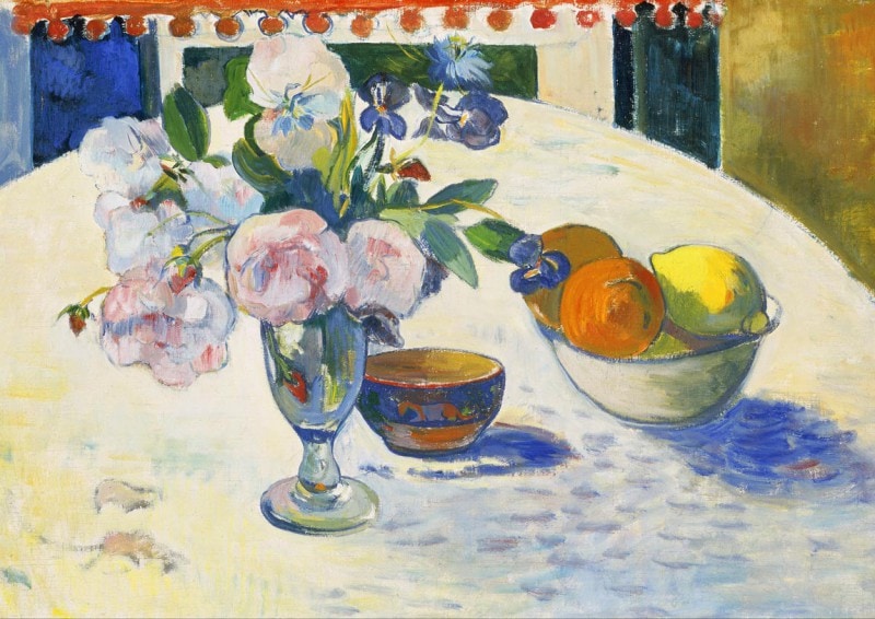  Flowers and a Bowl of Fruit on a Table졼ݥեե̵