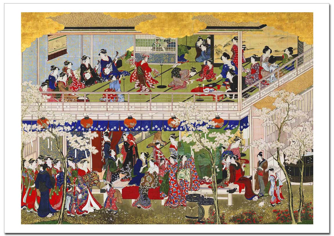 喜多川歌麿 吉原の花 ジクレーポスター