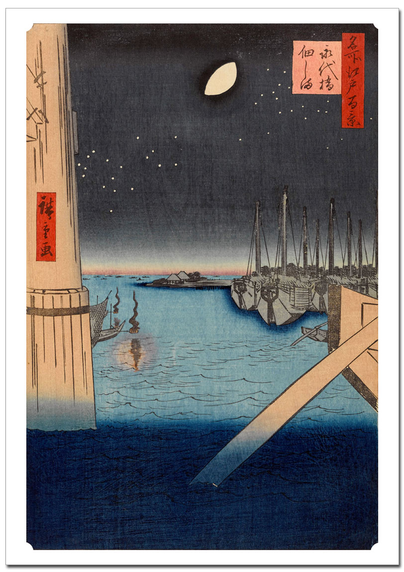 歌川広重 名所江戸百景 永代橋佃しまポスター販売