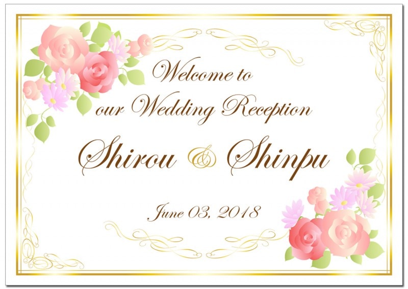 ✧₊⁎結婚式 書道のお名前ウェルカムボード♡シンプルで可愛いデザイン！
