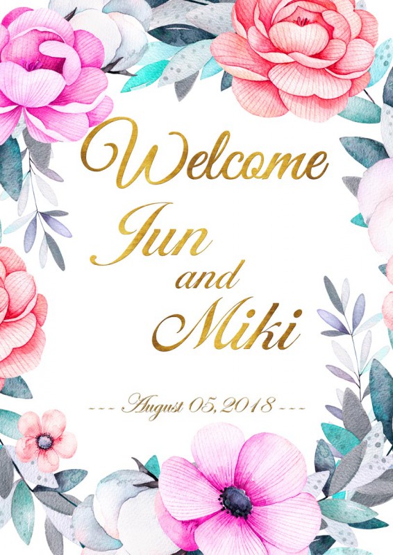 ウェルカムボードポスター印刷00１０結婚式演出 お名前 お日付け入り ａ３ ａ２ ａ１サイズ