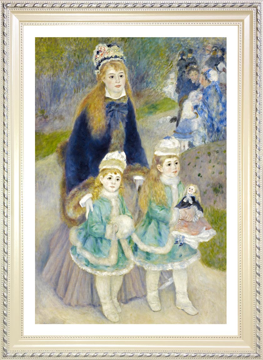 ルノワール、ヴォワザンの村の入口、希少画集画、新品額装付 ルノワール、ヴォワザンの村の入口、希少画集画、新品額装付