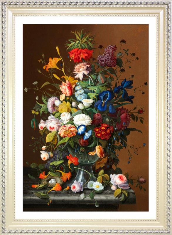Severin Roesen,�֤�Ļ���� Flower Still Life with Bird's Nest �������졼�ݥ�����������