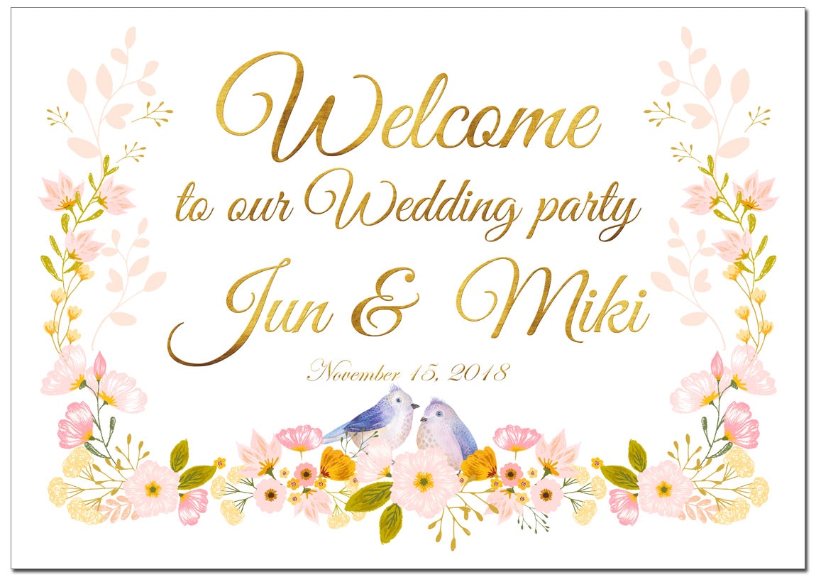 ウェルカムボードポスター印刷007 結婚式演出 お名前・お日付け入り