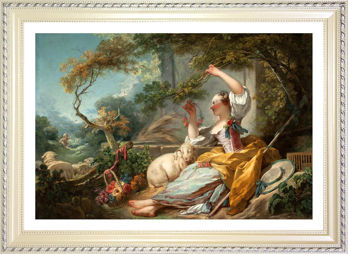 フラゴナール 羊飼いの少女 ジークレーポスター額装品