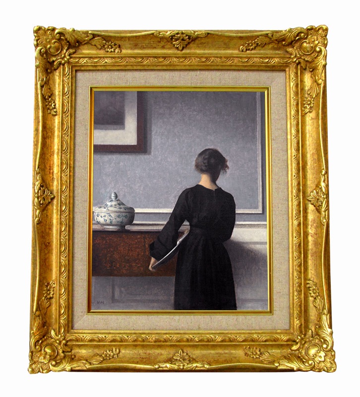 ハンマースホイ額付き複製画「室内、ストラゲーゼ30番地」 ヴィルヘルム ハンマースホイ 額付き複製画 「室内、ストランゲーゼ30