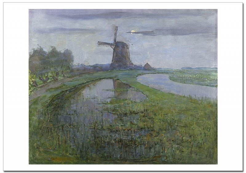 �ԥ��ȡ����ɥꥢ��Oostzijdse Mill along the River Gein by Moonlight���������졼�ݥ�����