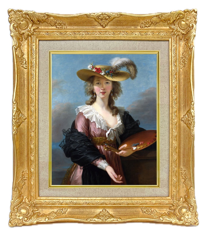 ヴィジェ・ルブラン 麦わら帽子をかぶった自画像 ジクレーキャンバス額装品