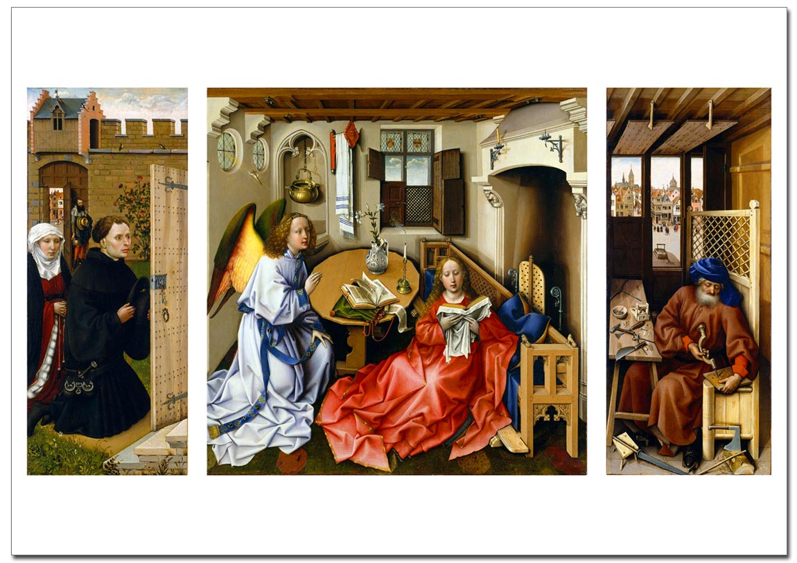 ロビン　油絵 ロベルトカンピン 受胎告知ジクレーポスター